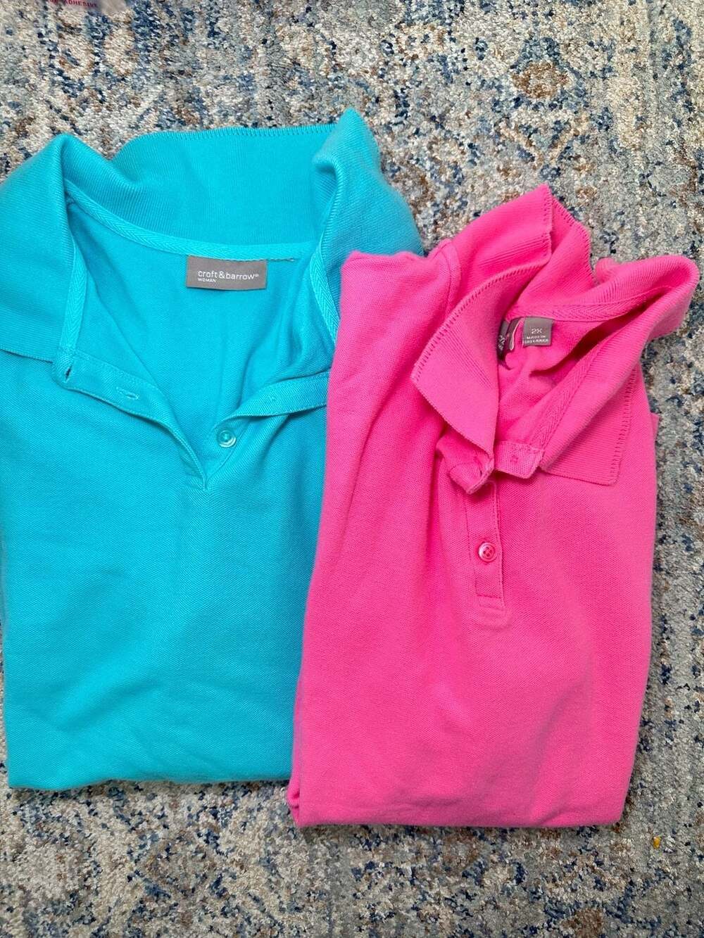 Bundle Croft & Barrow Woman Pink Short Sleeve Polo Shirt 2X